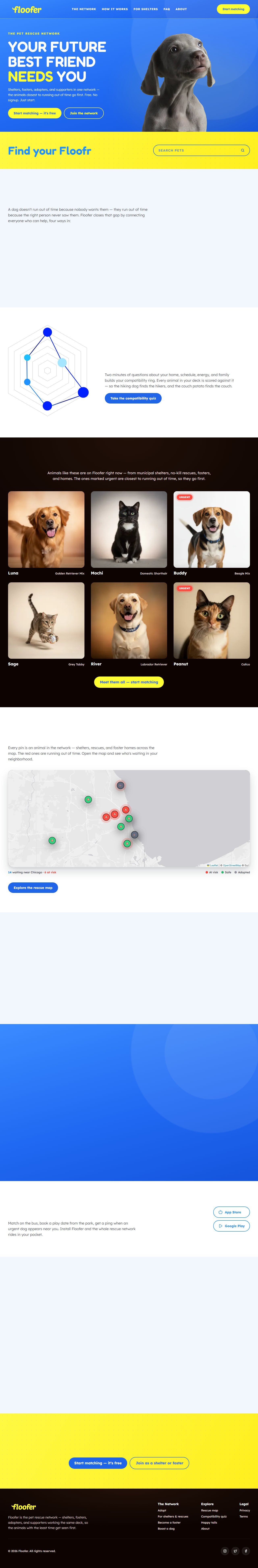 The landing page, top to bottom — click to scroll